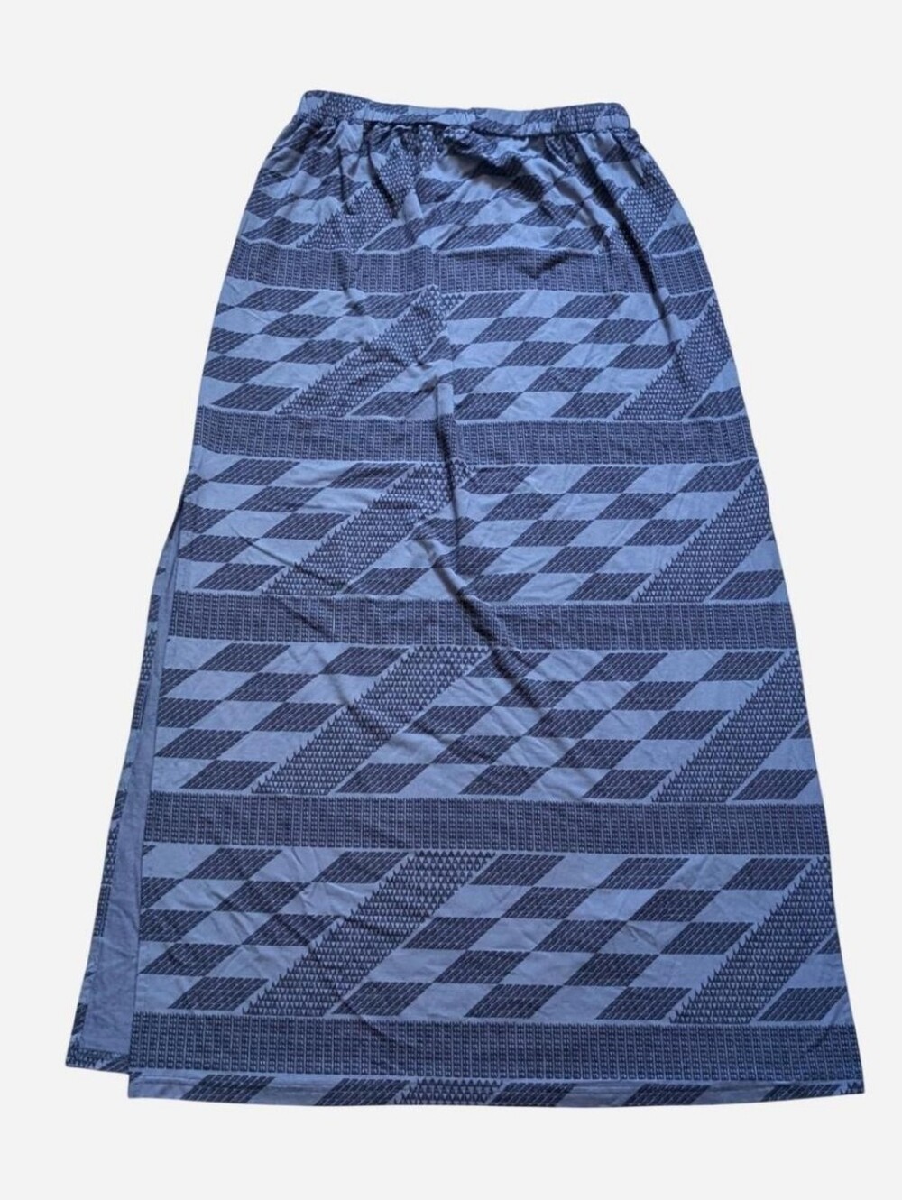 Manaola Hawaii maxi skirt Elastic waist Side slits Purple Blue Size L